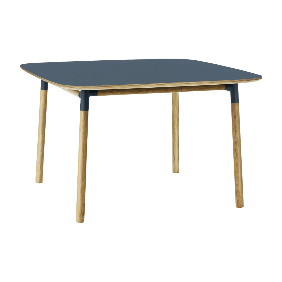 Table à manger carrée en chêne et lino bleu 120 x 120 cm Form - Normann Copenhagen - The Cool Republic
