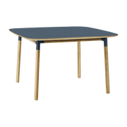 Table à manger carrée en chêne et lino bleu 120 x 120 cm Form - Normann Copenhagen - The Cool Republic