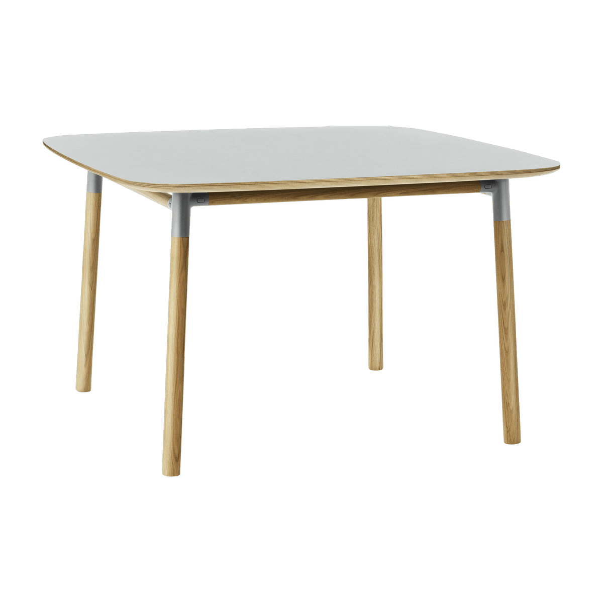 Table à manger carrée en chêne et lino gris 120 x 120 cm Form - Normann Copenhagen - The Cool Republic