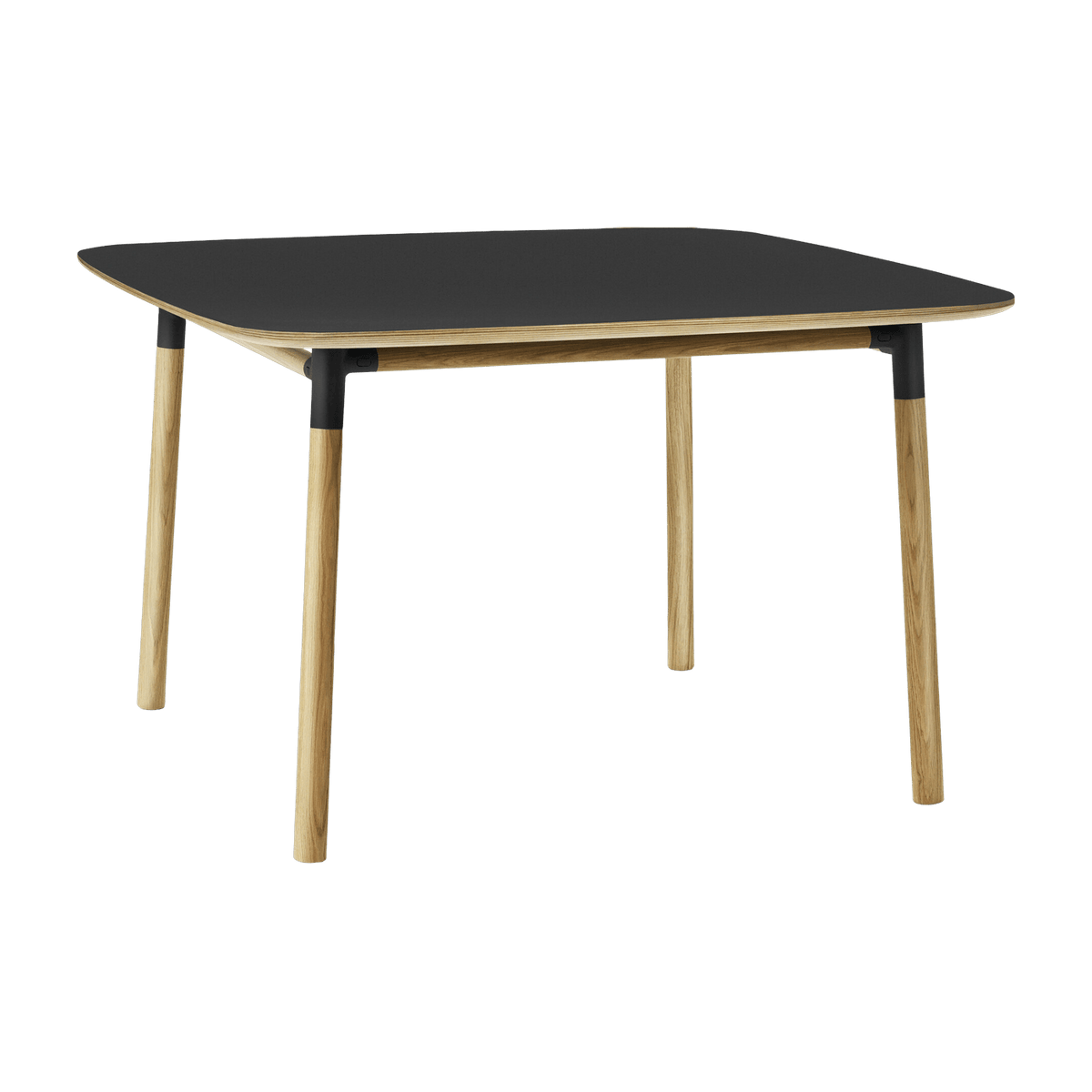 Table à manger carrée en chêne et lino noir 120 x 120 cm Form - Normann Copenhagen - The Cool Republic