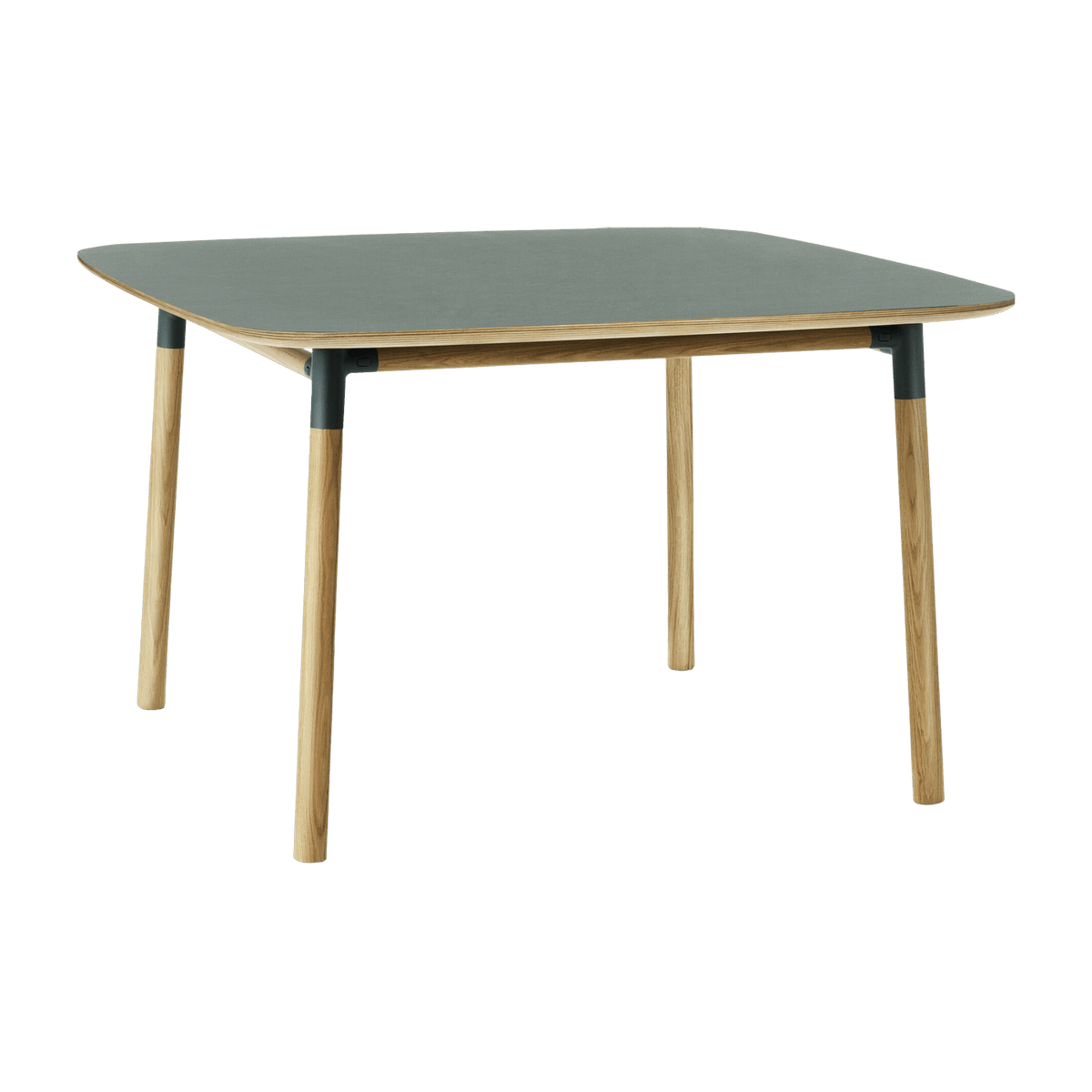 Table à manger carrée en chêne et lino vert 120 x 120 cm Form - Normann Copenhagen - The Cool Republic