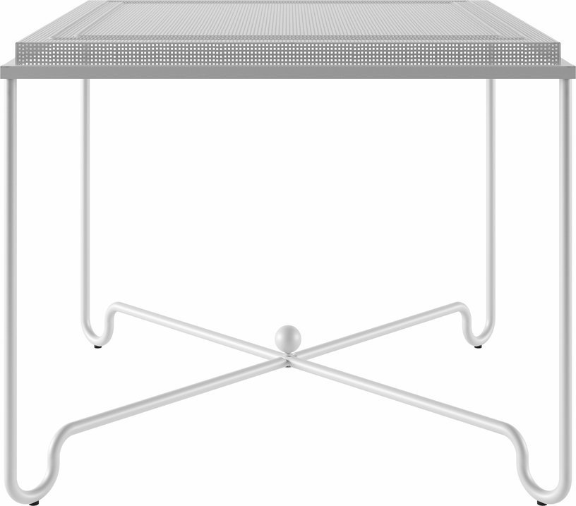 Table à manger de jardin blanc mat 90x90 cm Tropique - Gubi - The Cool Republic