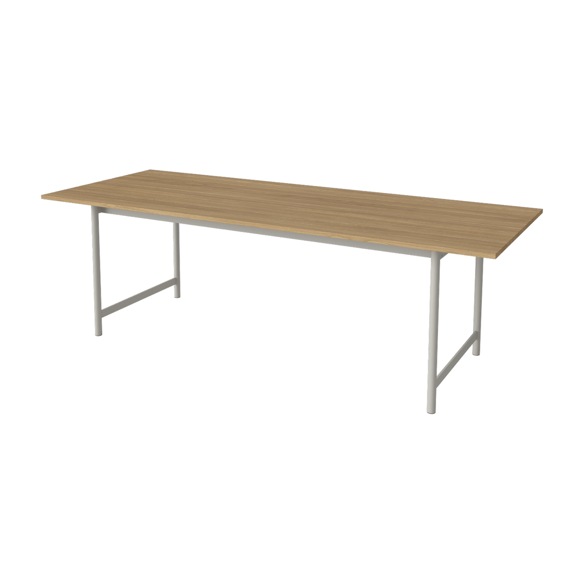 Table à manger d'extérieur en teck et acier laqué gris 230 x 90 cm Track - Bolia - The Cool Republic