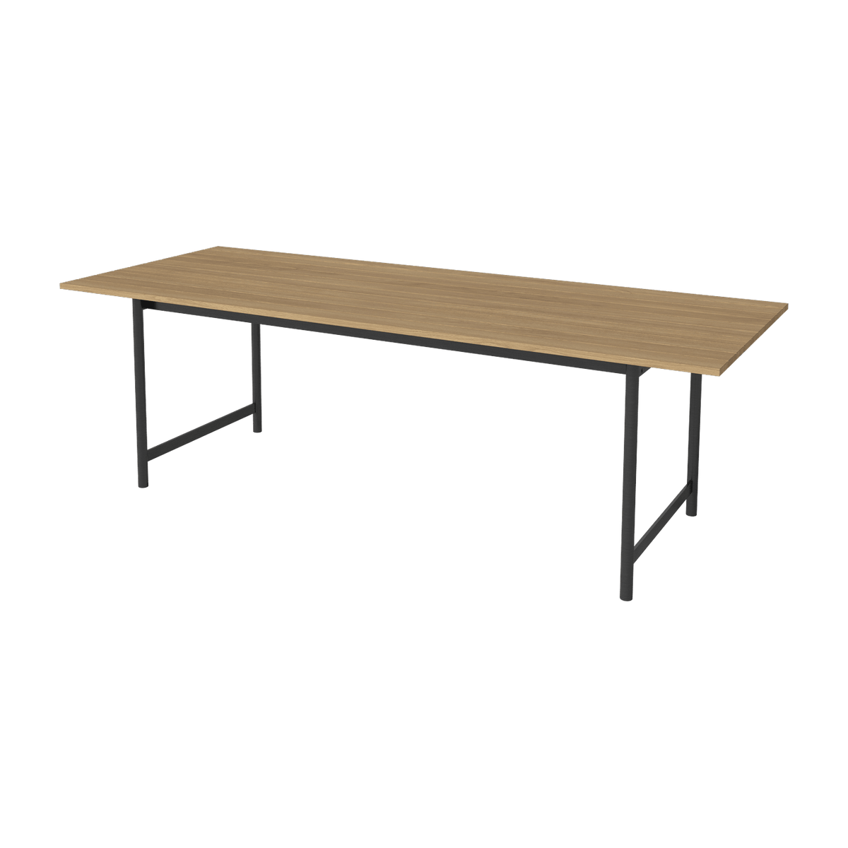 Table à manger d'extérieur en teck et acier laqué noir 230 x 90 cm Track - Bolia - The Cool Republic