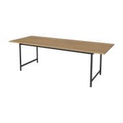 Table à manger d'extérieur en teck et acier laqué noir 230 x 90 cm Track - Bolia - The Cool Republic