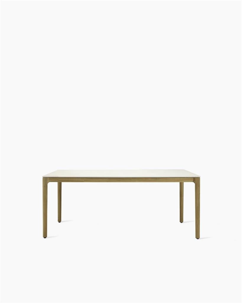 Table à manger d'extérieur rectangulaire en teck et céramique blanc 240x100cm Elko - Vincent Sheppard - The Cool Republic