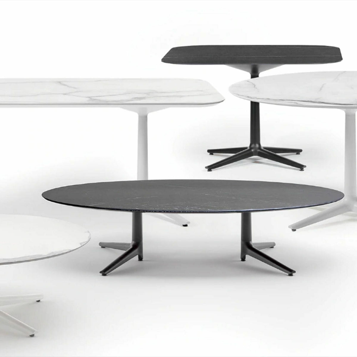 Table à manger effet marbre blanc 180x90 Multiplo - Kartell - The Cool Republic