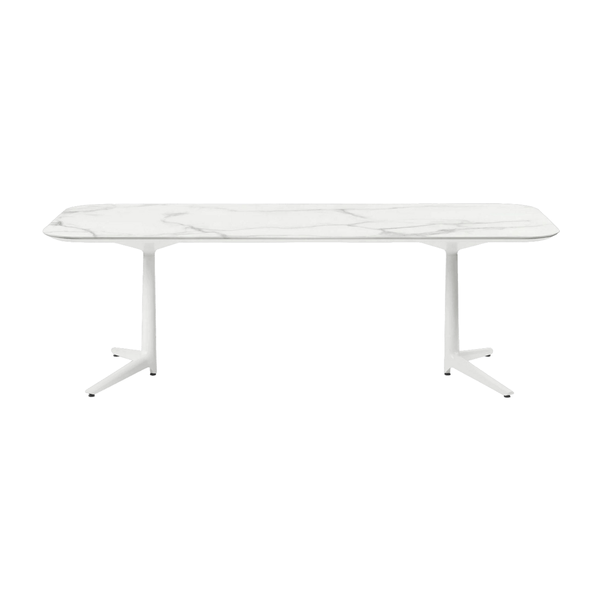 Table à manger effet marbre blanc 180x90 Multiplo - Kartell - The Cool Republic