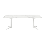 Table à manger effet marbre blanc 180x90 Multiplo - Kartell - The Cool Republic
