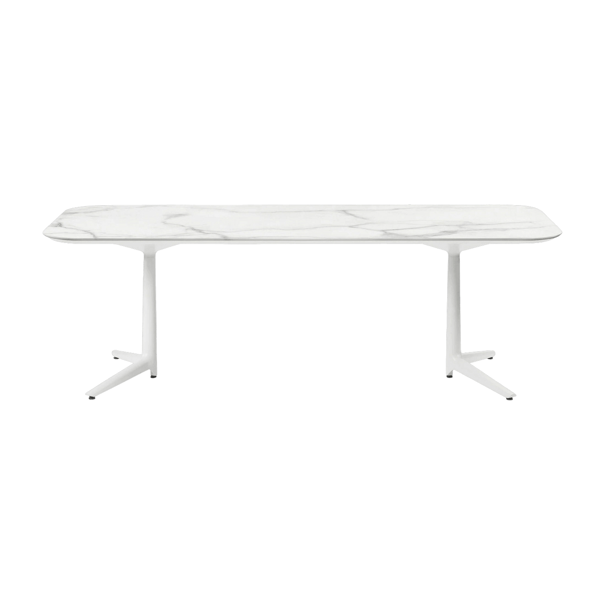 Table à manger effet marbre blanc 237x100 Multiplo - Kartell - The Cool Republic
