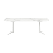 Table à manger effet marbre blanc 237x100 Multiplo - Kartell - The Cool Republic