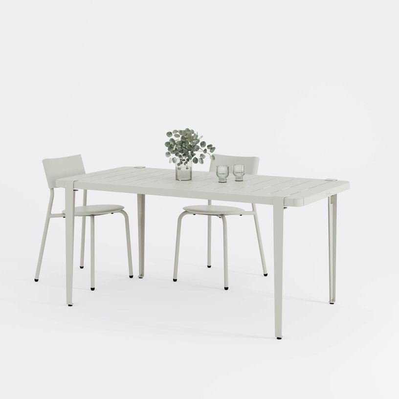 Table à manger en acier gris craie 160 x 80 x 75 cm Midi - TIPTOE - The Cool Republic