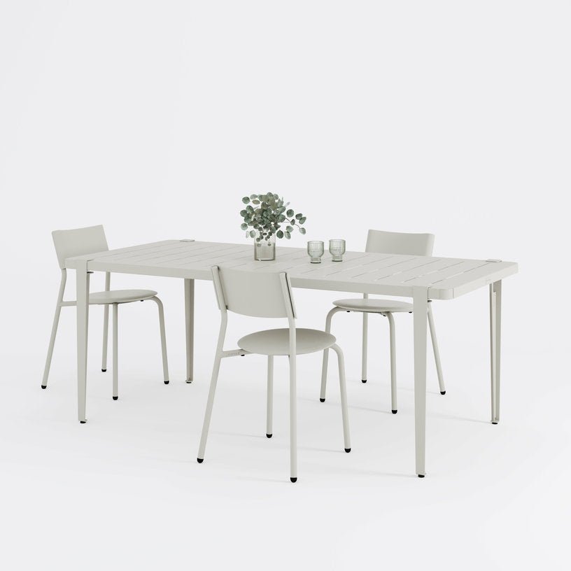 Table à manger en acier gris craie 190 x 90 x 75 cm Midi - TIPTOE - The Cool Republic