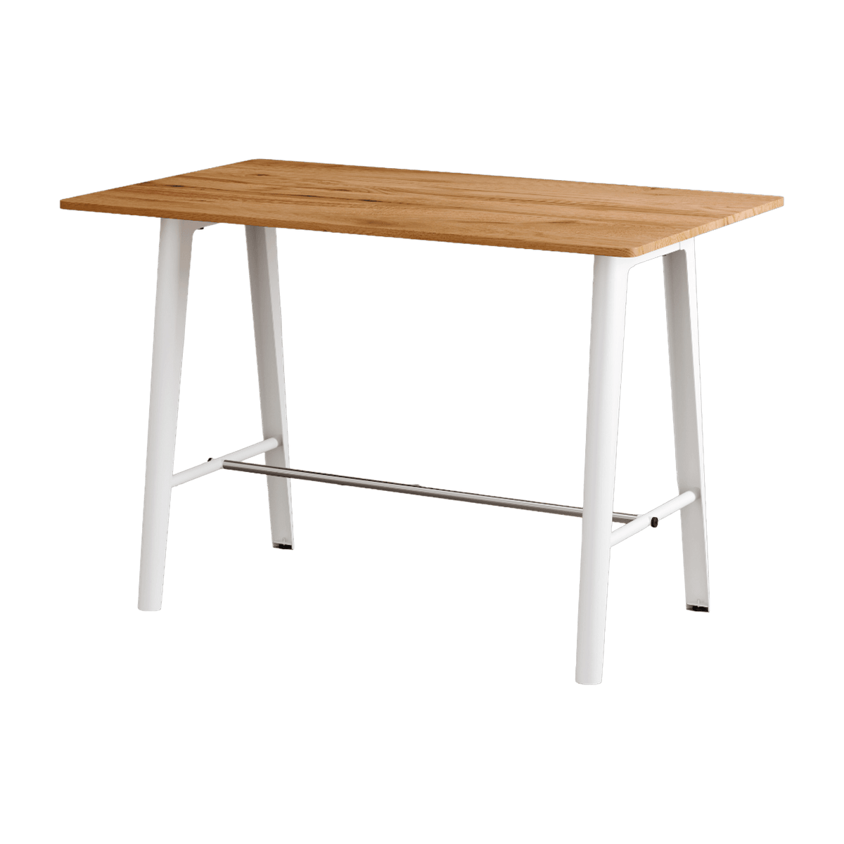 Table à manger en bois ancien et piètement en acier blanc 160 x 95 x 75 cm New modern - TIPTOE - The Cool Republic