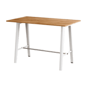Table à manger en bois ancien et piètement en acier blanc 160 x 95 x 75 cm New modern - TIPTOE - The Cool Republic