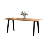 Table à manger en bois ancien et piètement en acier noir 190 x 95 x 75 cm New modern - TIPTOE - The Cool Republic