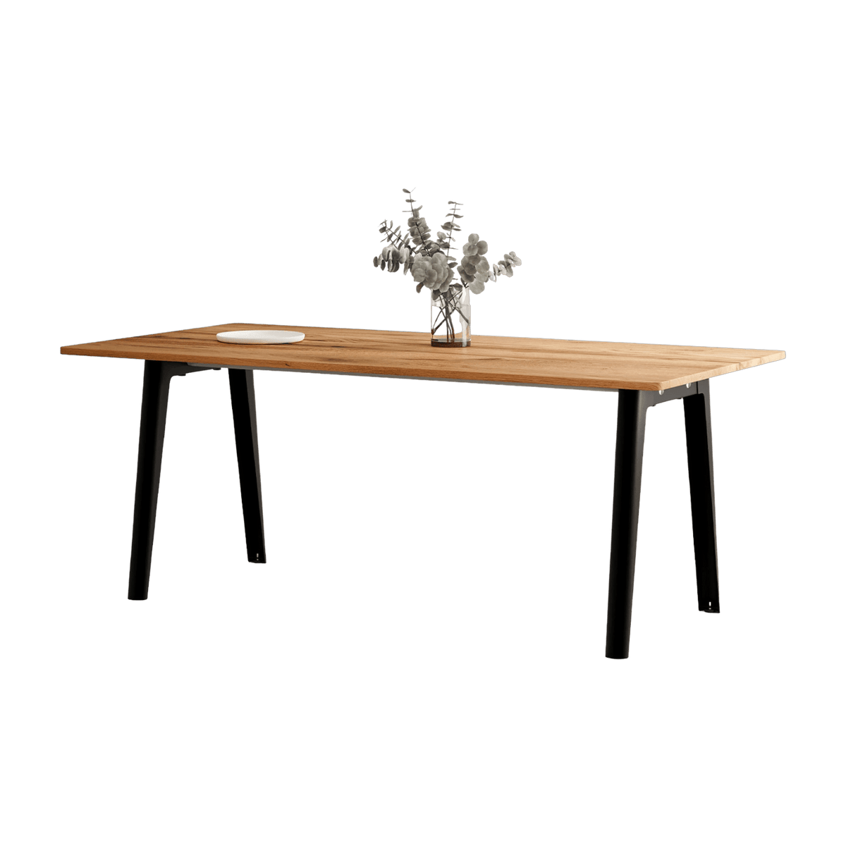 Table à manger en bois ancien et piètement en acier noir 190 x 95 x 75 cm New modern - TIPTOE - The Cool Republic