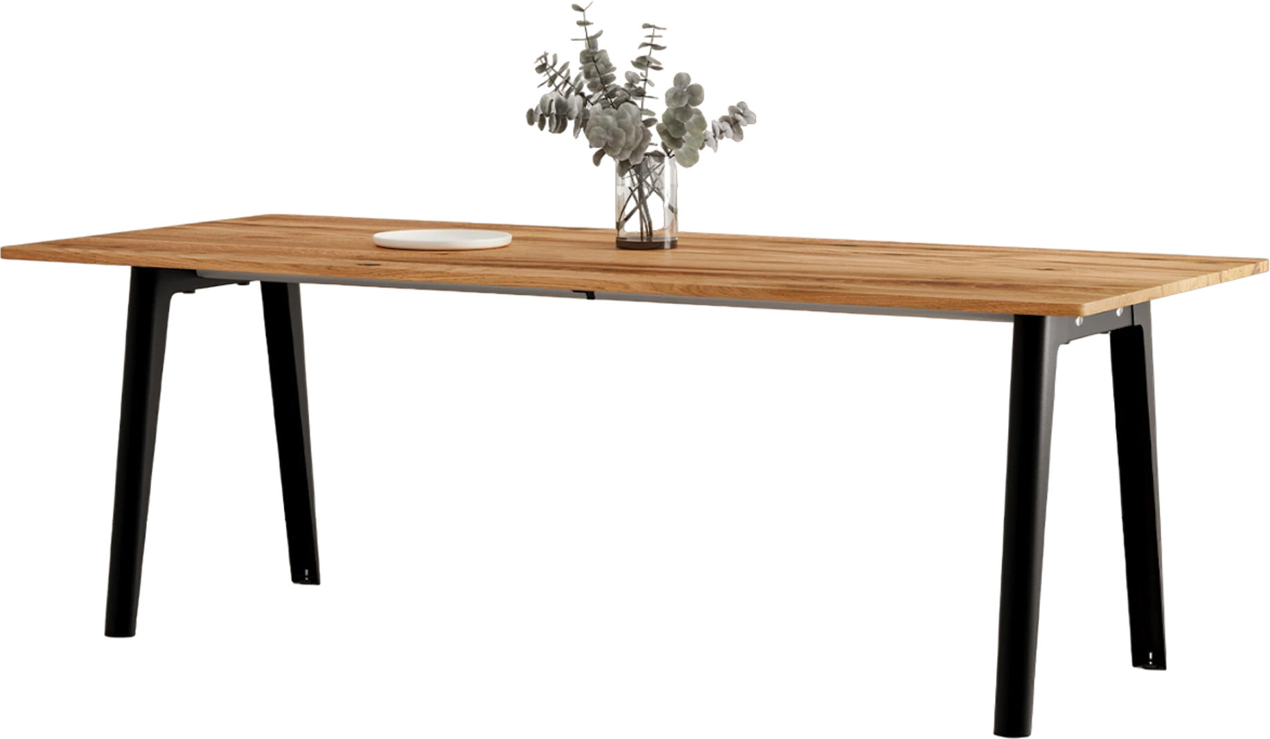 Table à manger en bois ancien et piètement en acier noir 220 x 95 x 75 cm New modern - TIPTOE