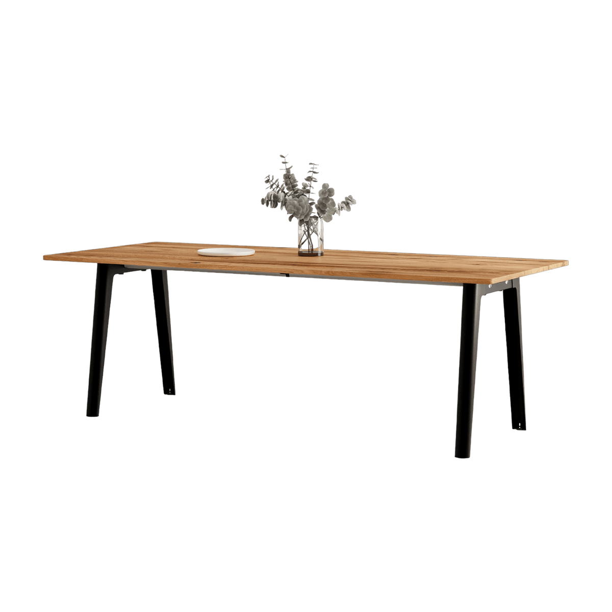 Table à manger en bois ancien et piètement en acier noir 220 x 95 x 75 cm New modern - TIPTOE - The Cool Republic