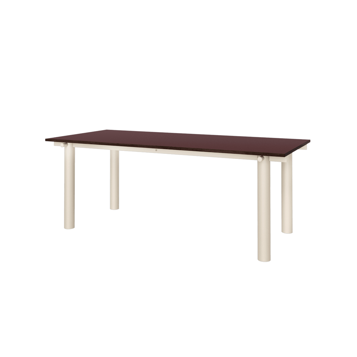 Table à manger en chêne bordeaux et acier beige clair 200x90cm Atura - Ferm living - The Cool Republic
