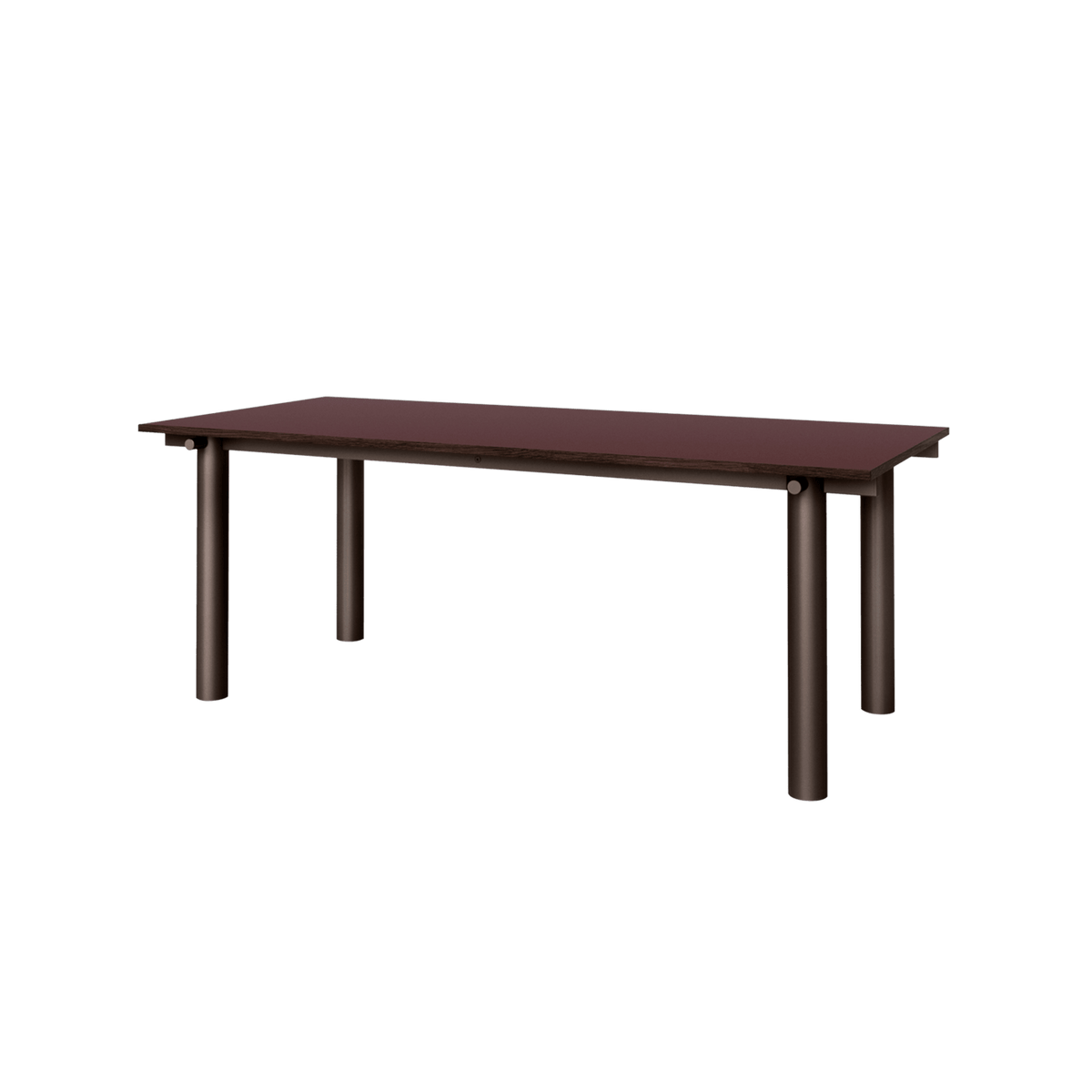 Table à manger en chêne bordeaux et acier chocolat 200x90cm Atura - Ferm living - The Cool Republic