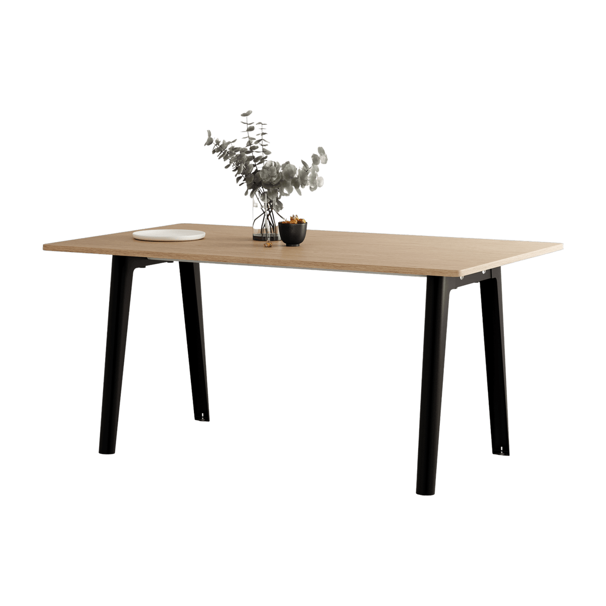 Eco-certified oak dining table 160 x 95 cm black legs New Modern - Tiptoe - The Cool Republic