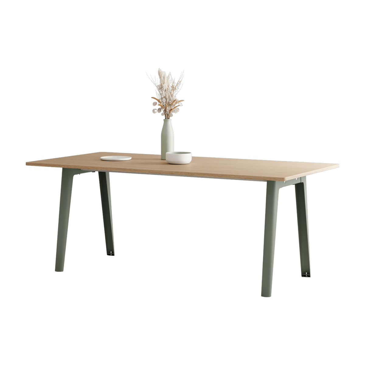 Eco-certified oak dining table 190 x 95 cm eucalyptus grey legs New Modern - Tiptoe - The Cool Republic