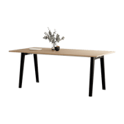 Table à manger en chêne éco-certifié 190 x 95 cm piètements noirs New Modern - Tiptoe - The Cool Republic