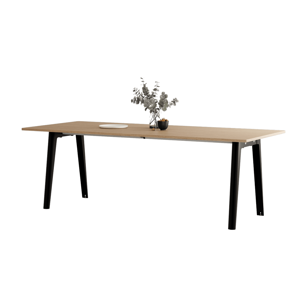 Eco-certified oak dining table 220 x 95 cm black legs New Modern - Tiptoe - The Cool Republic