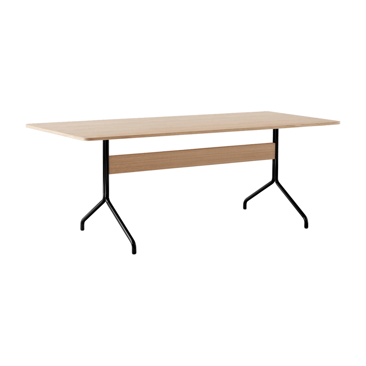 Oak and black metal dining table 200x90 cm Pavilion AV19 - &tradition - The Cool Republic