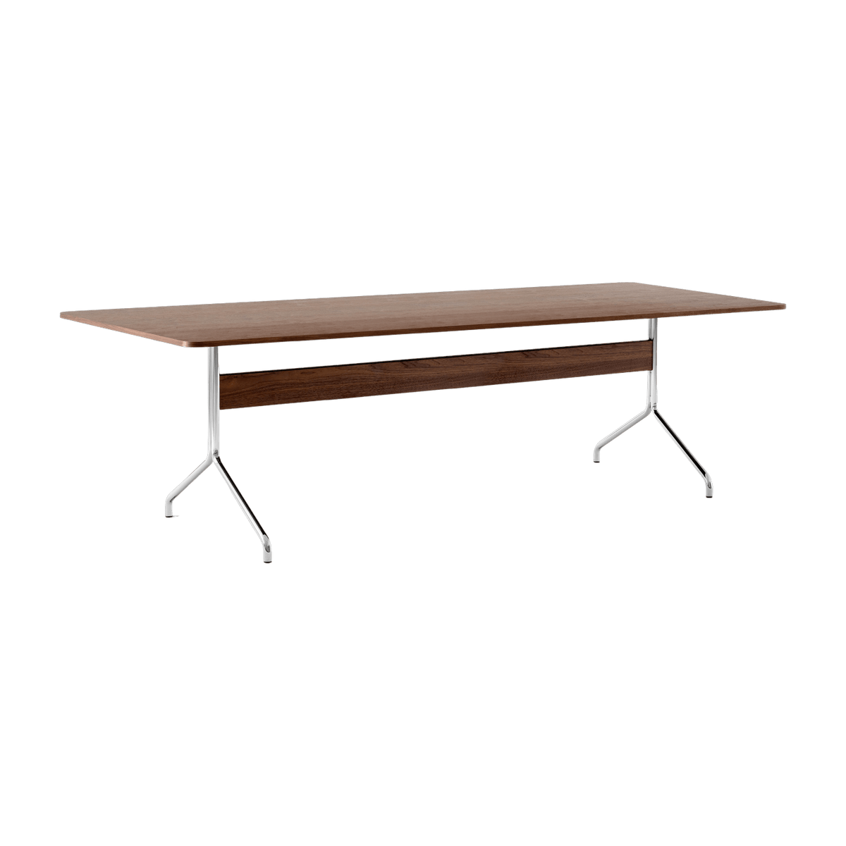 Dining table in walnut and chrome 250x110 cm Pavilion AV24 - &tradition - The Cool Republic