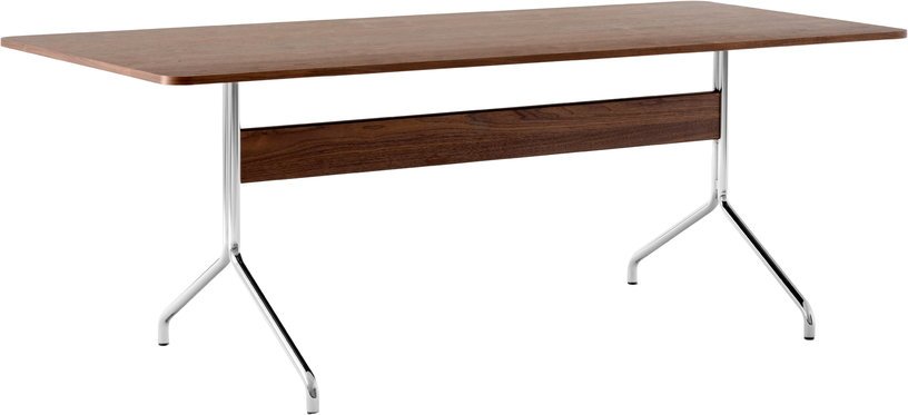 Table à manger en noyer et métal chrome 200x90 cm Pavilion AV19 - &tradition - The Cool Republic
