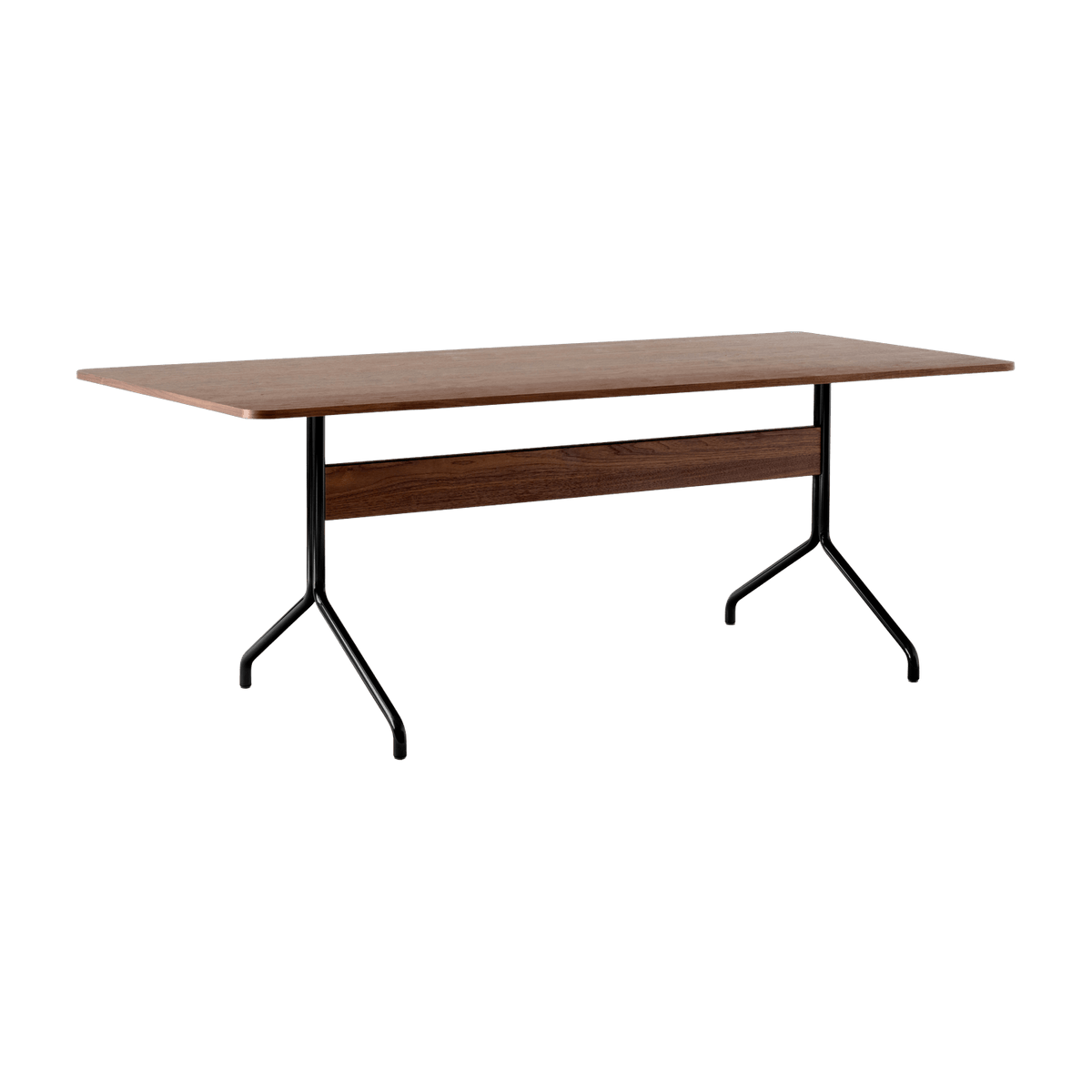 Dining table in walnut and black metal 200x90 cm Pavilion AV19 - &tradition - The Cool Republic