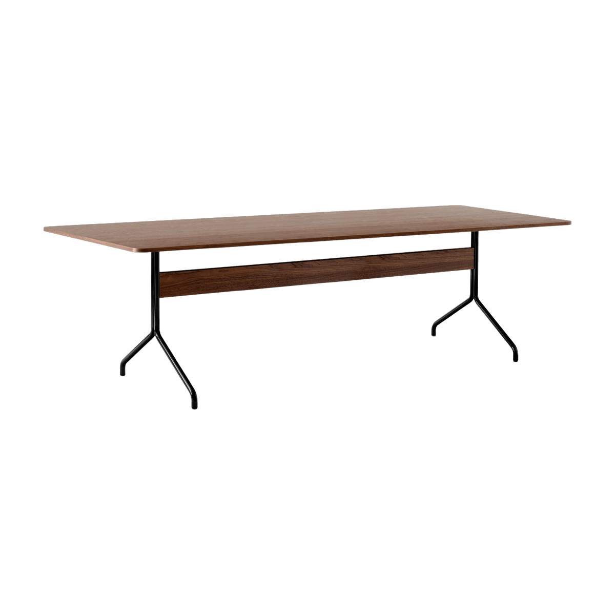 Dining table in walnut and black metal 250x110 cm Pavilion AV24 - &tradition - The Cool Republic