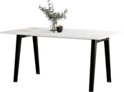 Table à manger en plastique recyclé blanc 160 x 95 cm piètements noirs New Modern - Tiptoe - The Cool Republic