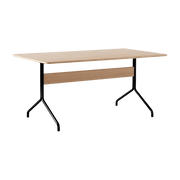 Minimalist dining table in light oak and black metal 160x90 cm Pavilion AV18 - &tradition - The Cool Republic
