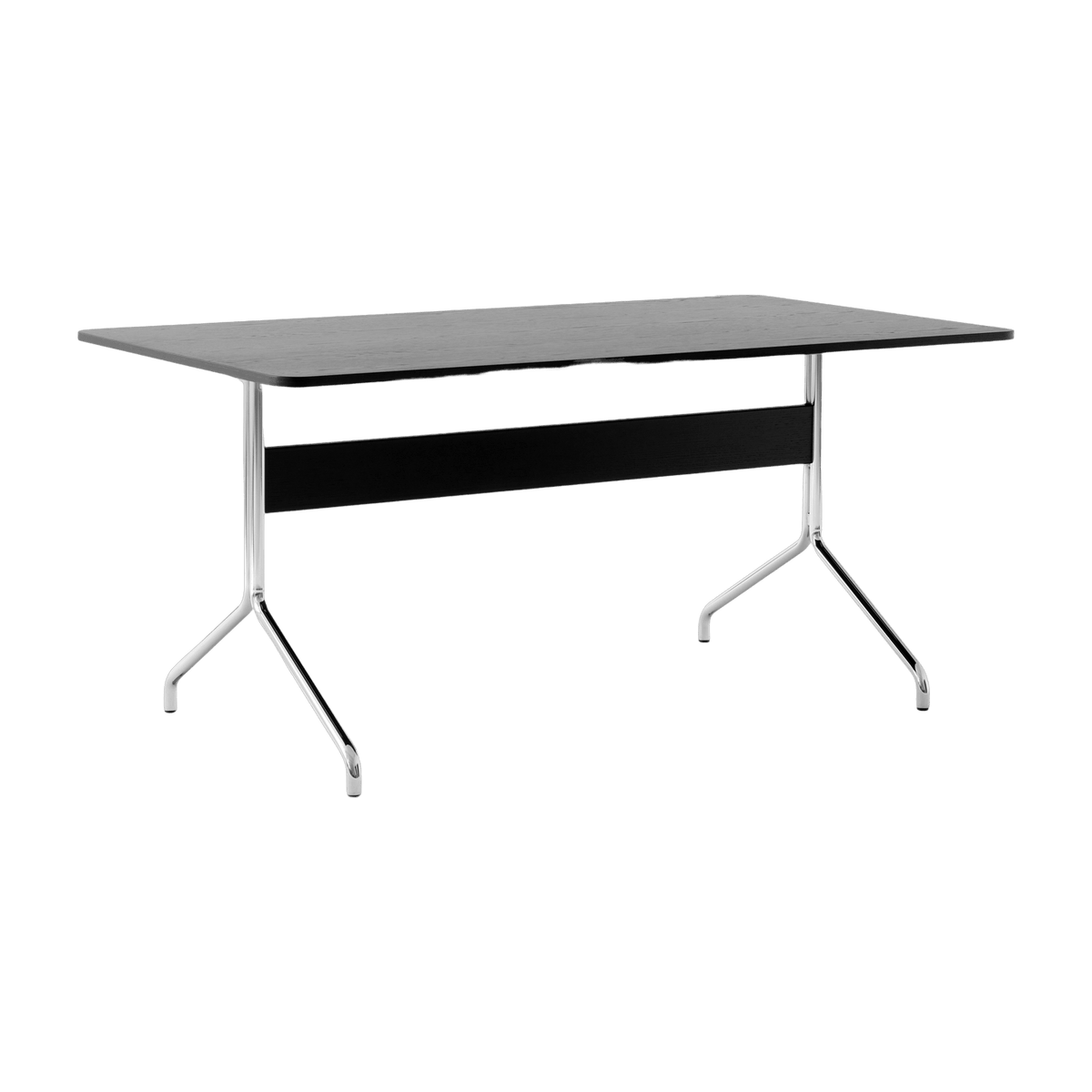 Table à manger minimaliste en chêne noir et chrome 160x90 cm Pavilion AV18 - &tradition - The Cool Republic