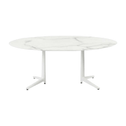 Table à manger ovale effet marbre blanc 192 x 118 cm Multiplo - Kartell - The Cool Republic