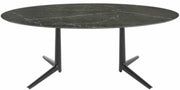 Table à manger ovale effet marbre noir 192x118 Multiplo - Kartell - The Cool Republic