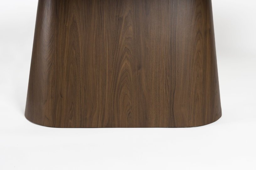 Table à manger ovale en bois de noyer et pierre blanche 200x90cm Octave - The Cool Republic - The Cool Republic