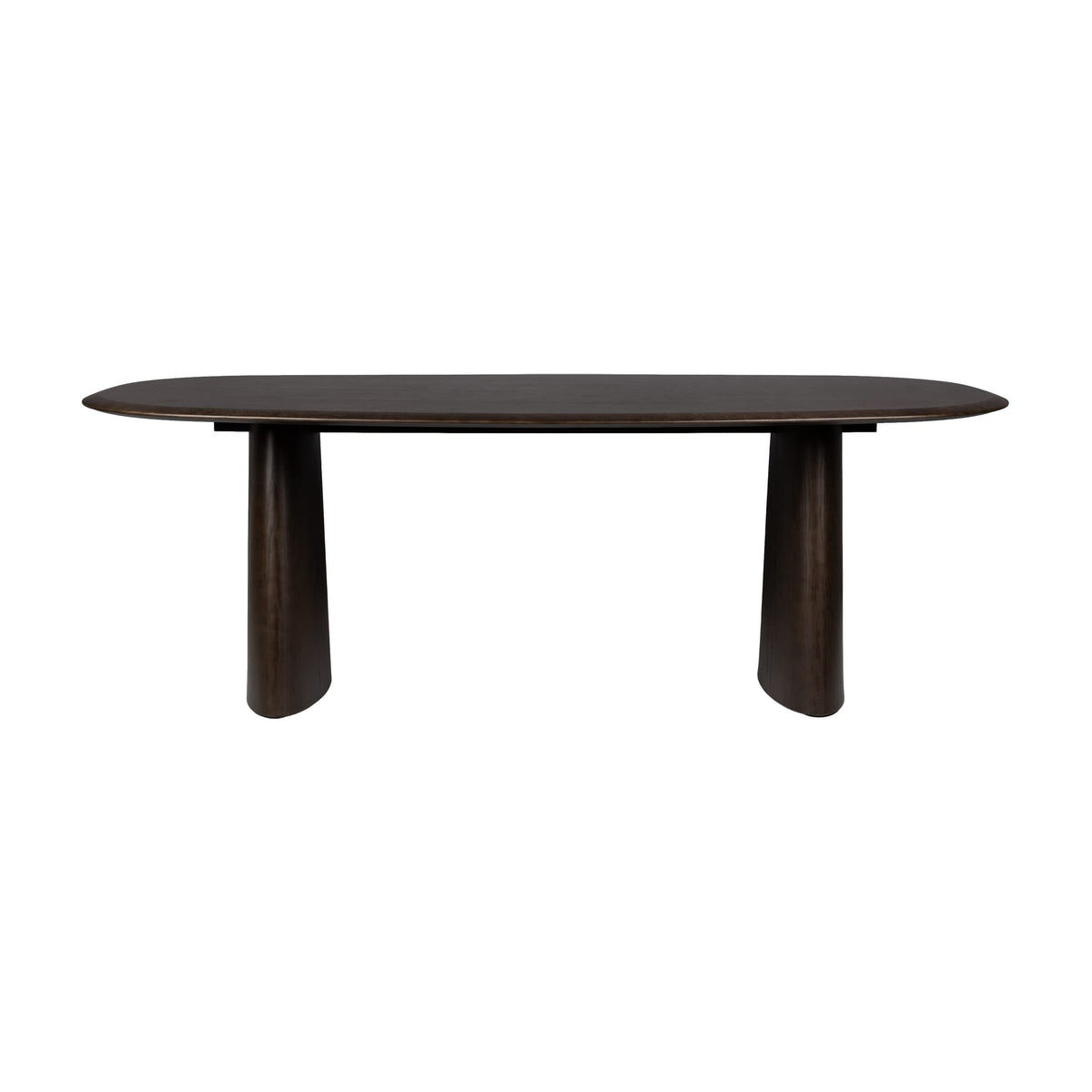 Table à manger ovale en bois marron et fer noir 220x110x76cm Carlon - White Label Living