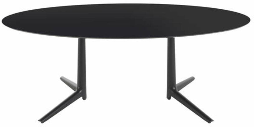 Table à manger ovale noire 192x118 Multiplo - Kartell - The Cool Republic