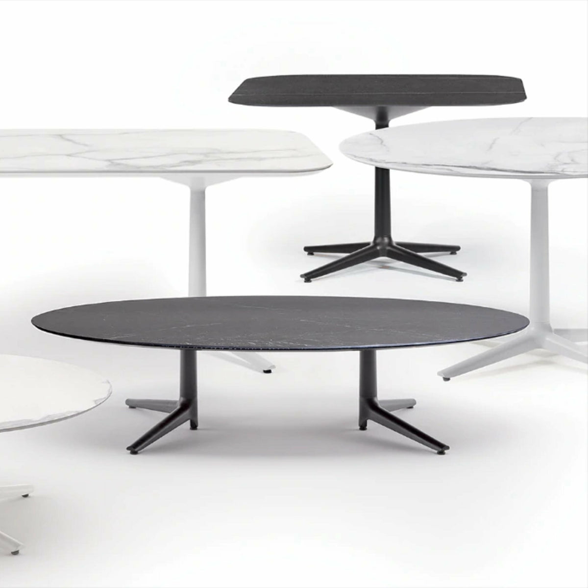 Table à manger ovale noire 192x118 Multiplo - Kartell - The Cool Republic