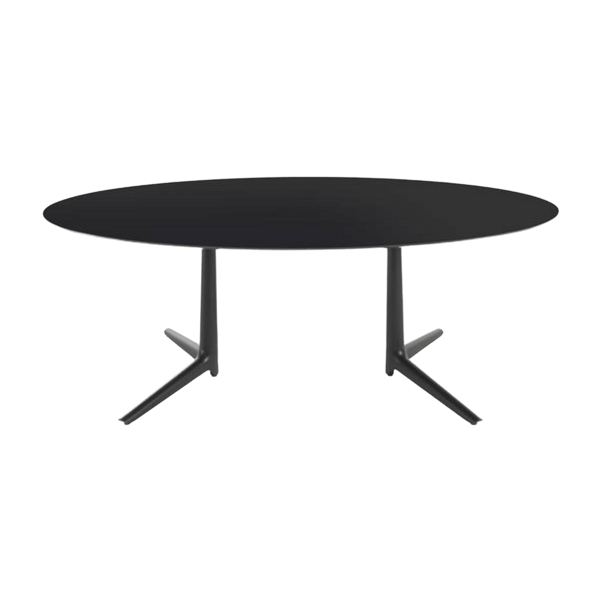 Table à manger ovale noire 192x118 Multiplo - Kartell - The Cool Republic