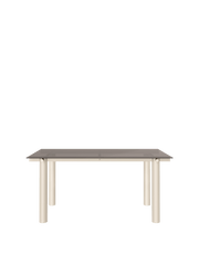 Table à manger rectangulaire en acier beige et verre teinté foncé 160 x 90 cm Atura - Ferm Living - The Cool Republic