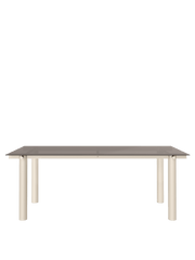 Table à manger rectangulaire en acier beige et verre teinté foncé 200 x 90 cm Atura - Ferm Living - The Cool Republic