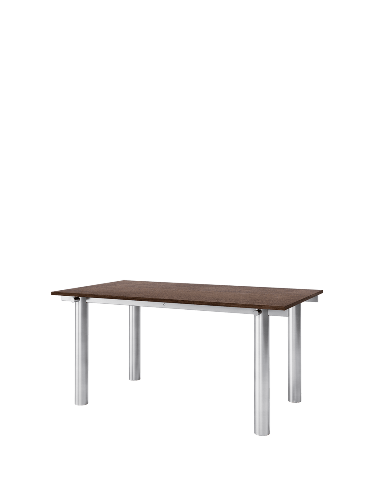 Table à manger rectangulaire en acier inoxydable brossé et chêne foncé vernis 160 x 90 cm Atura - Ferm Living - The Cool Republic