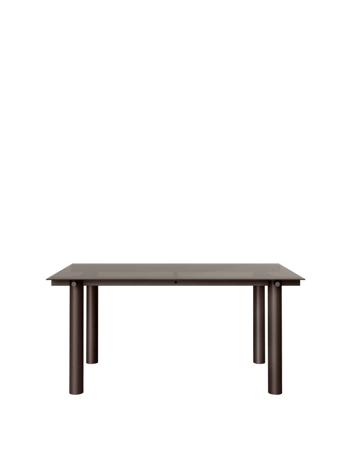 Table à manger rectangulaire en acier marron et verre teinté foncé 160 x 90 cm Atura - Ferm Living - The Cool Republic
