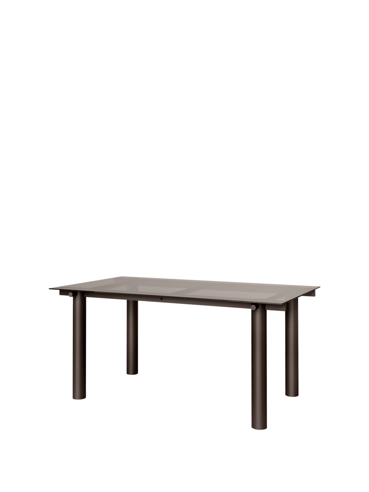 Table à manger rectangulaire en acier marron et verre teinté foncé 160 x 90 cm Atura - Ferm Living - The Cool Republic