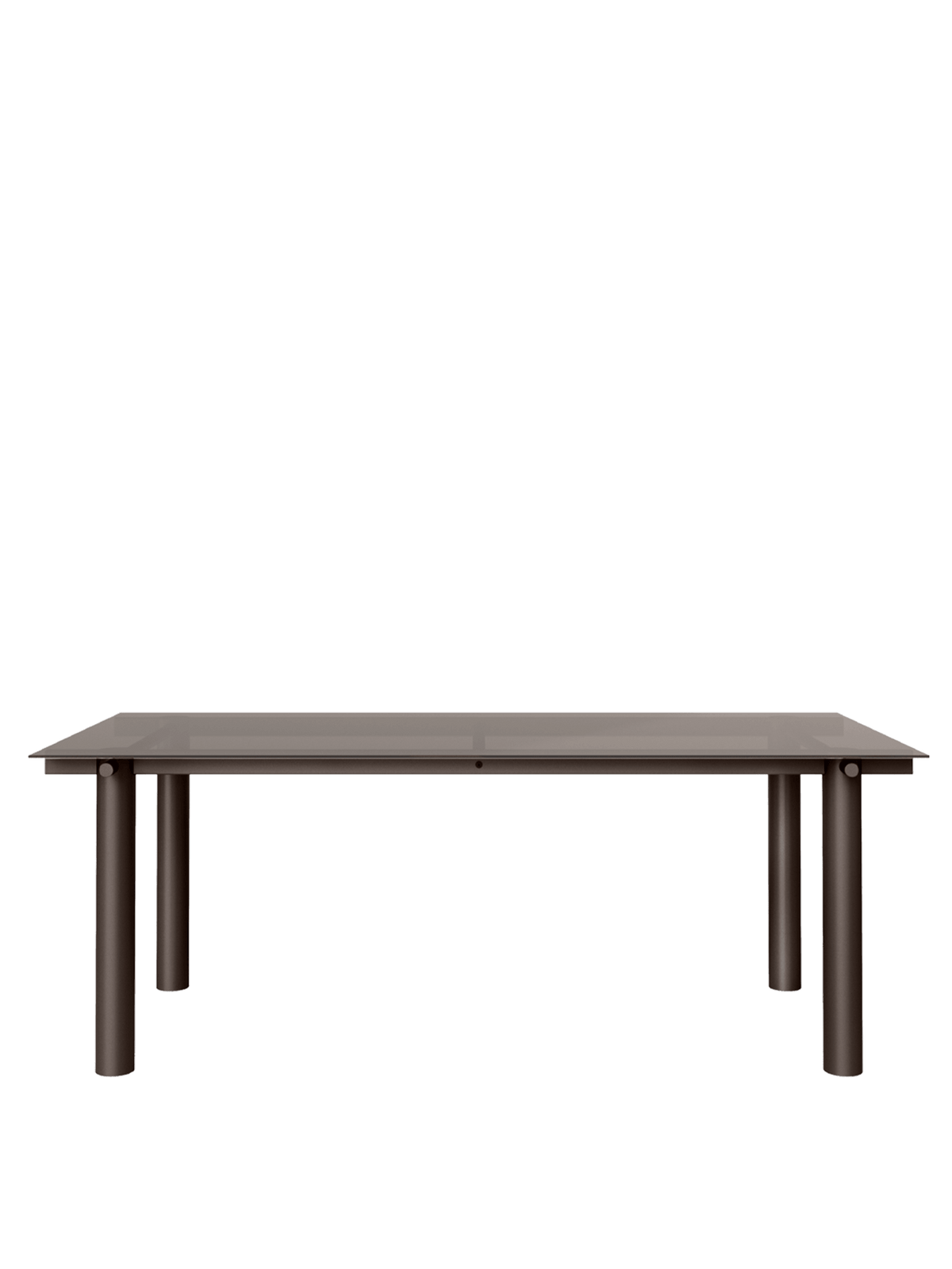 Table à manger rectangulaire en acier marron et verre teinté foncé 200 x 90 cm Atura - Ferm Living - The Cool Republic